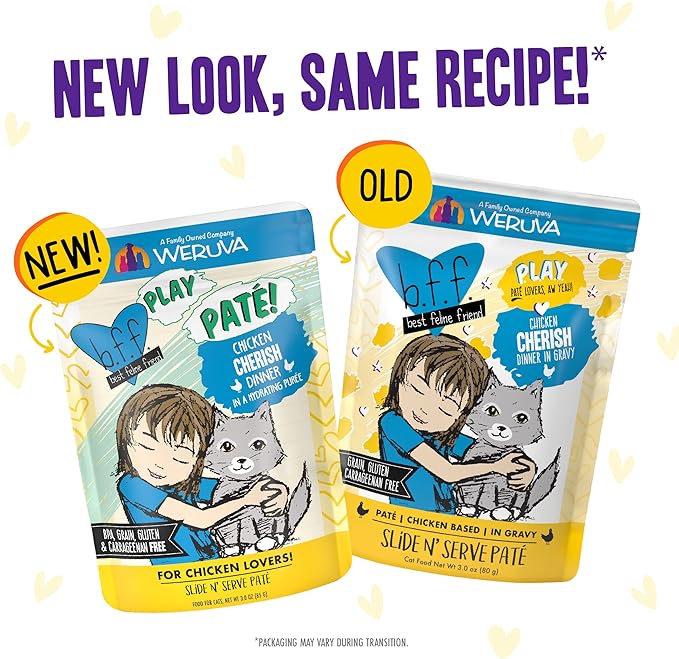 Weruva B.F.F. Play - Best Feline Friend Paté Lovers, Aw Yeah!, Paté Soiree! Variety Pack, 3oz Pouch (Pack of 12)