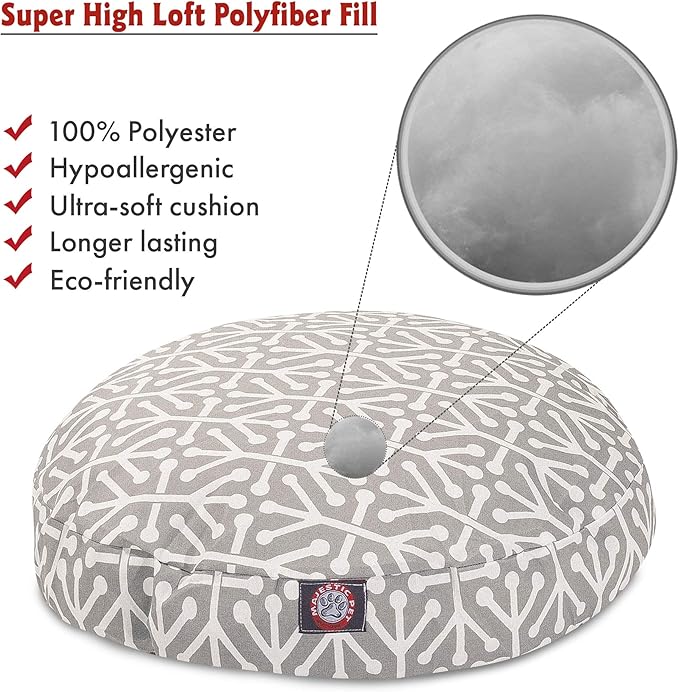 Gray Aruba Small Round Indoor Outdoor Pet Dog Bed With Removable Washable Cover By Majestic Pet Products