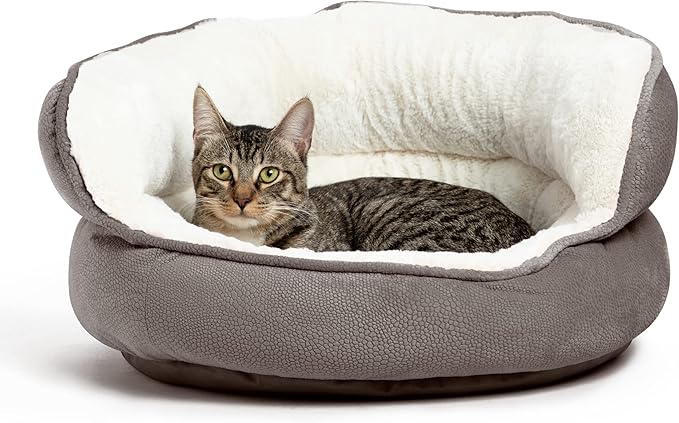 Best Friends by Sheri Mini Pet Throne High Bolster Orthopedic Relief Cat and Dog Bed Gray Mini