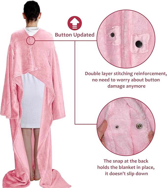 Solaris Wearable Blanket with Sleeves for Adults, Softness Comfort Warmth Fleece Gift for Women Men, Snuggy Body Throw TV Blanket for Home Office Lounge, Gift for Your Lover