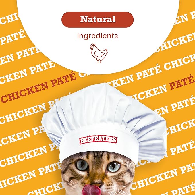 Beefeaters Cat Treats - Chicken Pate 3oz, Case of 24 | Nutrient-Rich Wet Cat Food, Essential Vitamins & Taurine, No Artificial Additives | Supports Immune System & Vision | Training Treats