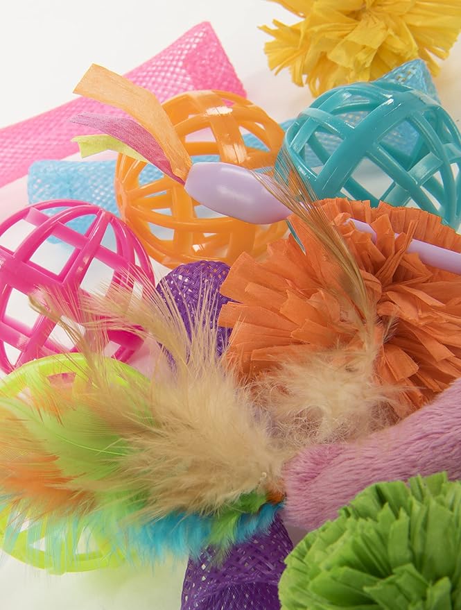 SmartyKat (13 Set Bundle) Smarty Stash Variety Pack Cat Toys, Includes Catnip - Multi Color, Set of 13