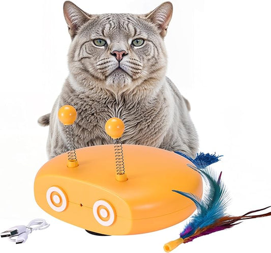 Black Rhino Interactive Cat Toy - Cat Laser Toy Automatic Motion Activated - Adjustable Speed Laser Cat Toy with Circulation Light - Rechargeable Electronic Smart Pet Toys for Indoor Exercise