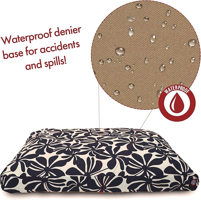 Navy Blue Plantation Extra Large Rectangle Indoor Outdoor Pet Dog Bed With Removable Washable Cover By Majestic Pet Products