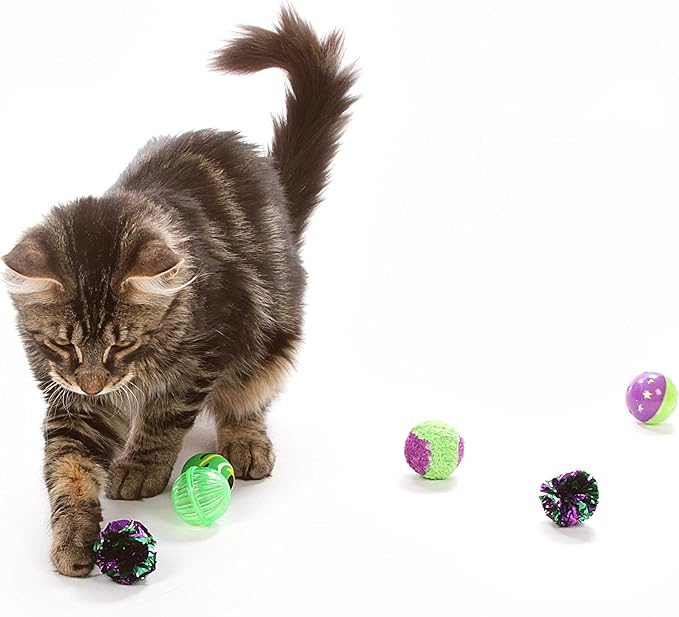 OurPets Rolling in the Fun 6 piece Multi-Pack Cat Toy