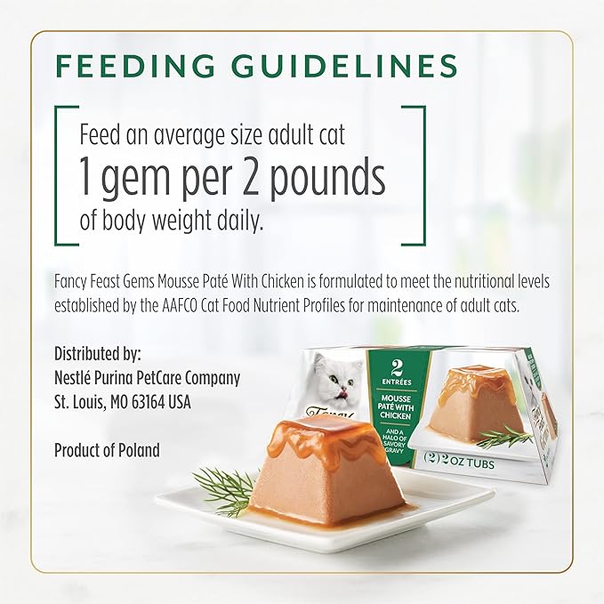 Fancy Feast Gems Cat Food Mousse With Chicken and a Halo of Savory Gravy Cat Food - (Pack of 8) 4 oz. Boxes