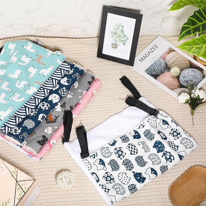 Barydat 6 Pcs Reversible Cat Hammock Bed 18.9 x 15 Inch Soft Breathable Pet Cage Hammock with Adjustable Straps Ferret Hammock Double Sided Cat Hammock Hanging for Kitten Puppy or Small Pet (Plush)