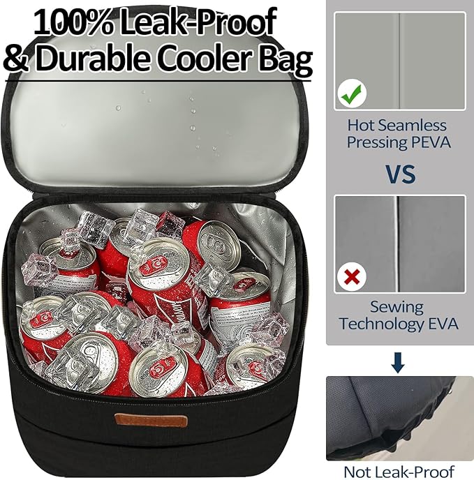 Camping Cooler Backpack 30 Cans, Soft Backpack Coolers Insulated Leak Proof Travel Cooler Bag Waterproof Lunch Picnic Beach Work Trip Thermal Bag Drink Beverage Beer Bag Cooler