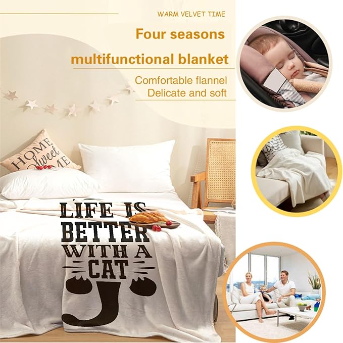 Black Cats Throw Blanket Super Soft Cozy Black Cat Blanket for Kid Adult Women Men Best Hallowen for Cat Mom Cat Lovers Cute Pet Cats Blanket for Couch Bed Sofa Dorm Home Decor(40"X30")