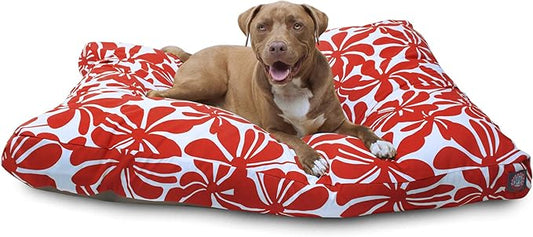 Red Plantation Extra Large Rectangle Indoor Outdoor Pet Dog Bed With Removable Washable Cover By Majestic Pet Products