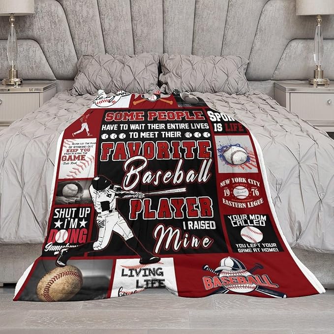 Baseball Gifts for Girls & Boys - Soft, Warm Fleece Plush Blankets for Bed & Sofa - 50"x60"