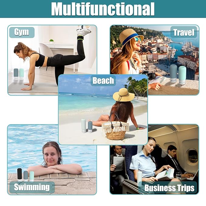 16 Pack Travel Bottles Set, TSA Approved Travel Bottles for Toiletries, BPA Free Leakproof Silicone Travel Size Containers Set for Shampoo Conditioner Lotion Body Wash & Body Wash Accessories