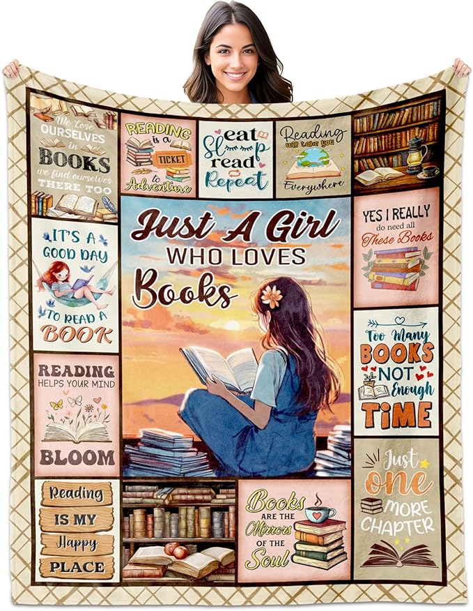 Book Lovers Gifts for Women 60"X50", Bookish Gifts for Book Lovers Women, Reading Gifts for Readers/Librarian/Book Nerd/Bookworm
