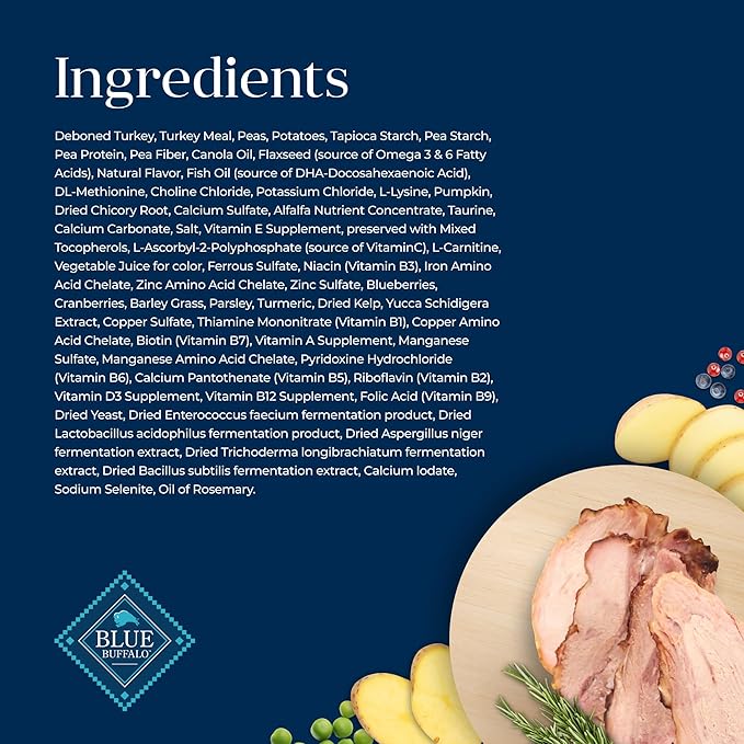 Blue Buffalo Basics Grain-Free Dry Cat Food, Skin & Stomach Care, Limited Ingredient Diet for Mature Indoor Cats, Turkey & Potato Recipe, 11-lb. Bag