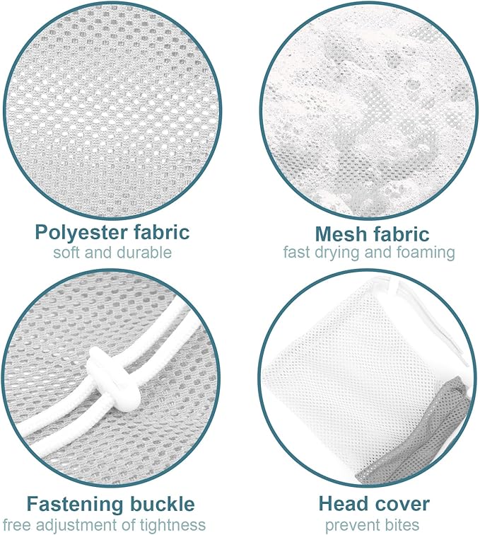 Cat Bathing Bag, Breathable Mesh Anti Scratch Adjustable Cat Grooming Bag for Nail Trimming, Bathing Polyester Soft Cat Washing Bag