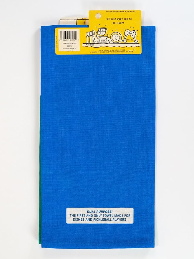 Blue Q Funny Dish Towel ~ Pickleball. Tennis, But Fun. 100% Cotton, Printed, Vibrant Colors, 28" x 21"