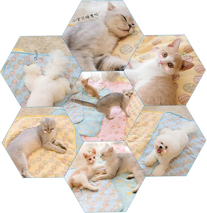 NACOCO Pet Cooling Mat Cat Dog Cushion Pad Summer Cool Down Comfortable Soft for Pets and Adults (M, Pink)