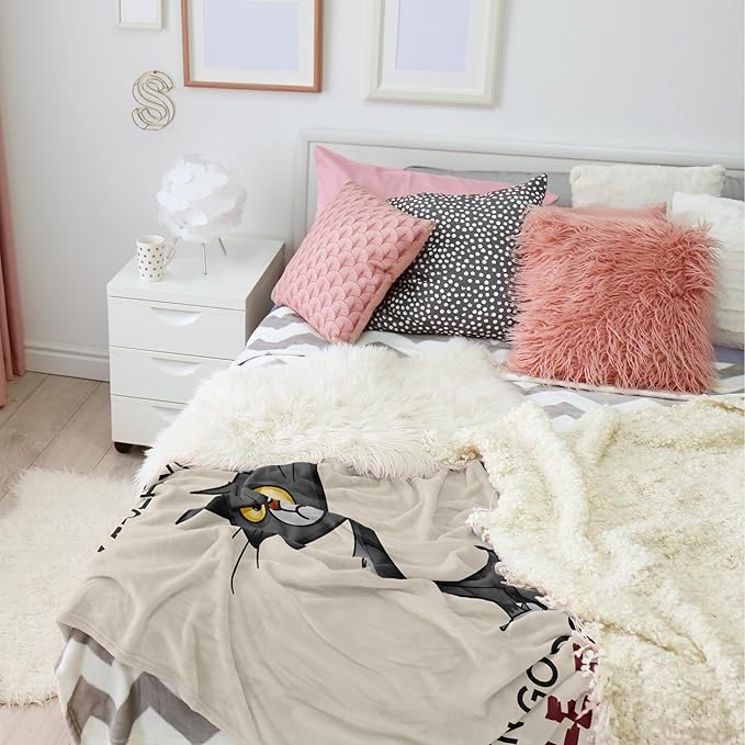 Birthday Gifts for Women, Funny Female Birthday Gift for Women Who Have Everything, Gifts for Her, Cat Funny Blanket 60"x80", Cat Gift for Womens Unique