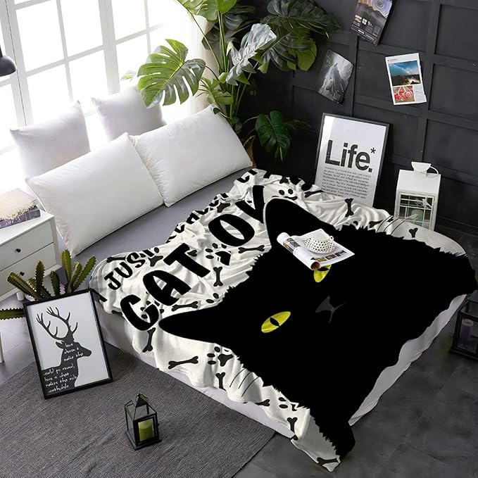 Black Cats Throw Blanket Super Soft Cozy Black Cat Blanket for Kid Adult Women Men Best Hallowen for Cat Mom Cat Lovers Cute Pet Cats Blanket for Couch Bed Sofa Dorm Home Decor(50"X40")