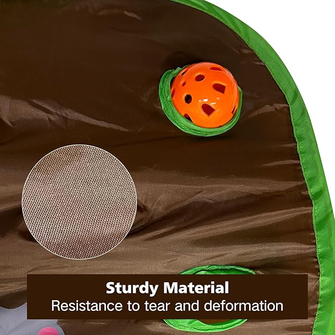 Cat Toys, Interactive 9 Holes Mice Mole, Cat Kitten Toys for Indoor Cats Kitty with Collapsible Cat Play Tunnel, Ultra Fun Teaser Toy for Indoor Cats