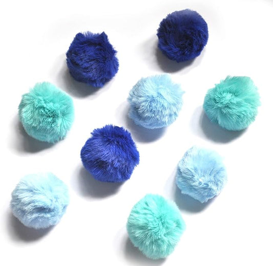 Cat Toys Ball Furry Ball with Rattle Bell Catnip for Cats Easter Gift (Blue (with Bell))