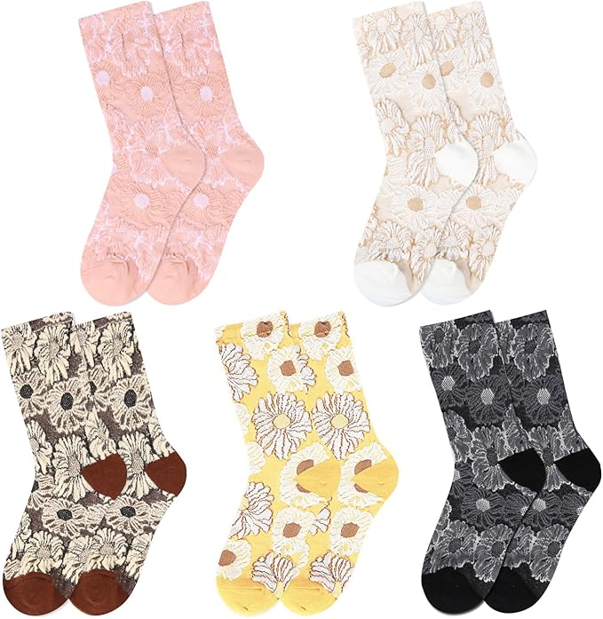 Benefeet Sox Womens Novelty Funny Crew Socks Girls Cute Animal Colorful Floral Patterned Silly Funky Casual Cotton Socks