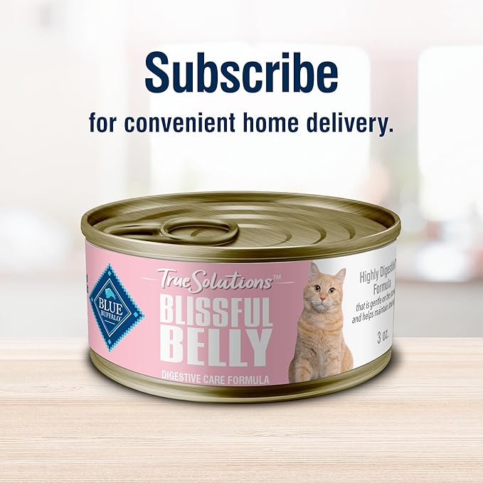 Blue Buffalo True Solutions Blissful Belly Digestive Care Natural Wet Food for Adult Cats, Chicken, 3-oz. Cans (24 Count)