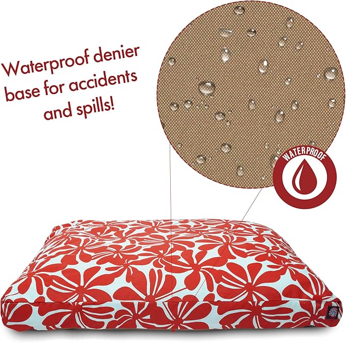 Red Plantation Extra Large Rectangle Indoor Outdoor Pet Dog Bed With Removable Washable Cover By Majestic Pet Products