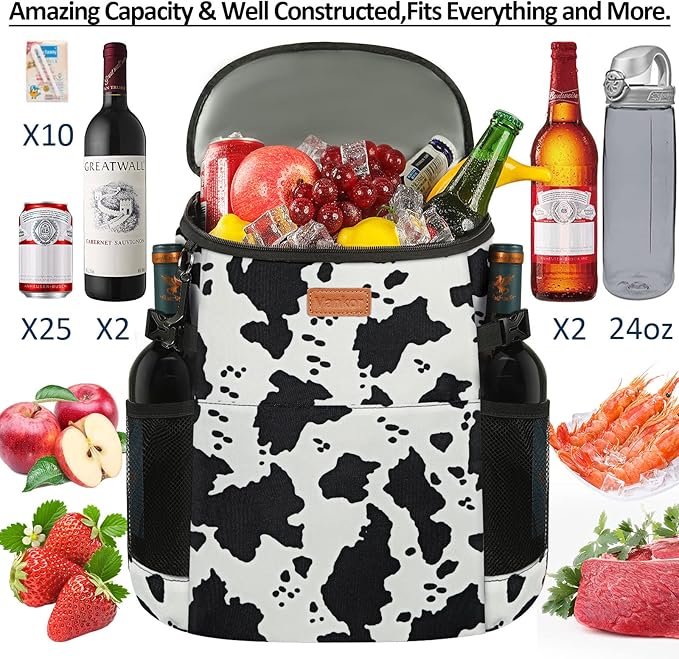 Camping Cooler Backpack 30 Cans, Soft Backpack Coolers Insulated Leak Proof Travel Cooler Bag Waterproof Lunch Picnic Beach Work Trip Thermal Bag Drink Beverage Beer Bag Cooler