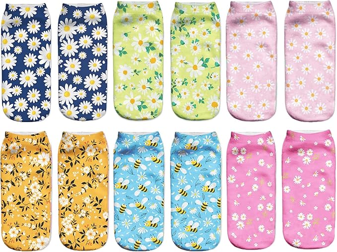 Benefeet Sox Funny Ankle Socks Cute Novelty No Show Animal Fruit Flower Cartoon Colorful Graphic Low Cut Socks for Women Girl