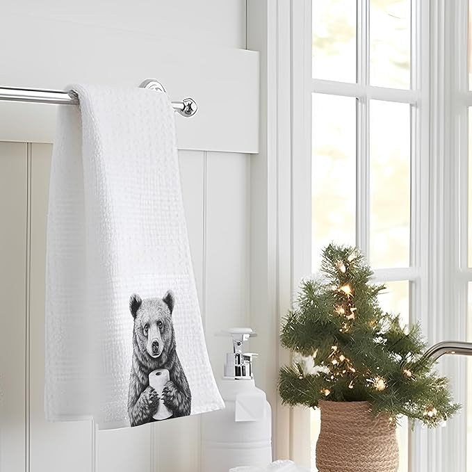 Bear Hand Towels for Bathroom, Bears Bathroom Hand Towels, Bear Bathroom Decor, Funny Hand Towels, Bear Bathroom Decor, Bear Gifts for Bear Lovers Women, 16x24 Inch