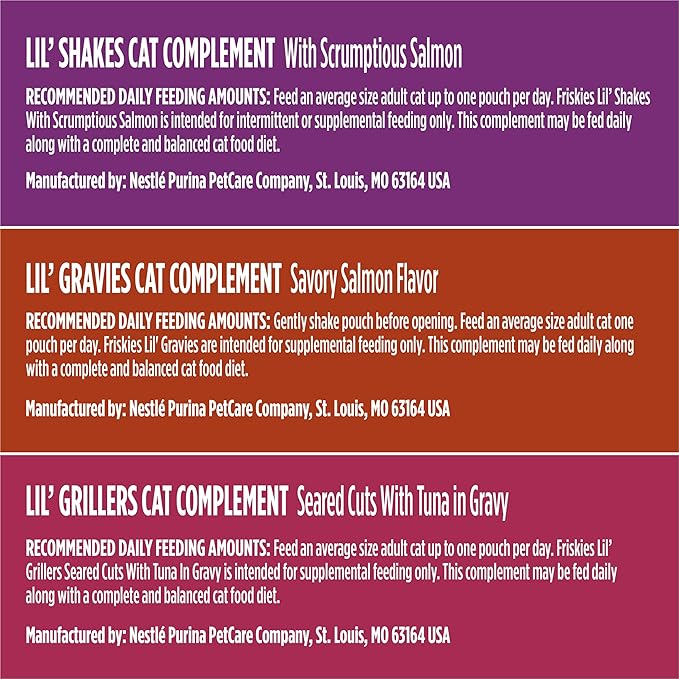 Purina Friskies Seafood Faves Wet Cat Food Variety Pack Lickable Gravy Cat Food Topper - 24 ct. Box