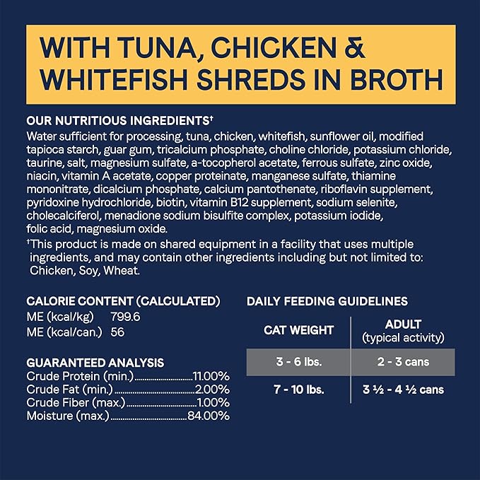 Canidae Pure Adore Premium Wet Cat Food, Tuna, Chicken & Whitefish in Broth, 2.46 oz. (Pack of 24), Grain Free