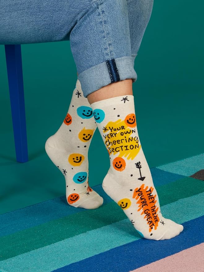 Blue Q Women's Funny Novelty Crazy Crew Socks with Sayings