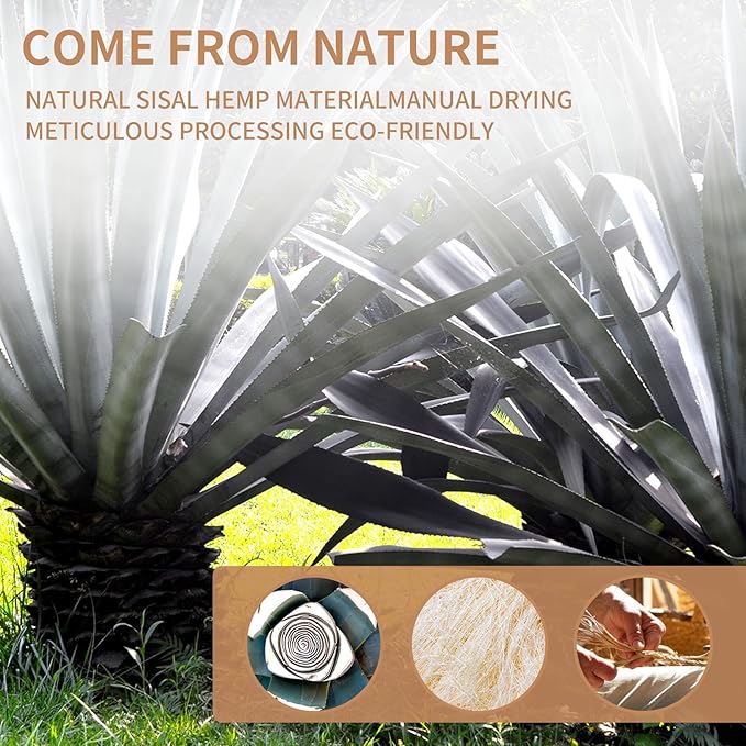 White Sisal Rope 1/4 Inch by 164-Feet for Cat Scratching Post Tree Tower Replacement Repair and Replace, DIY Hemp Twine for Kittens Shelves Furniture Window Bed Climbing Scratch Carpet, 6mm by 50m