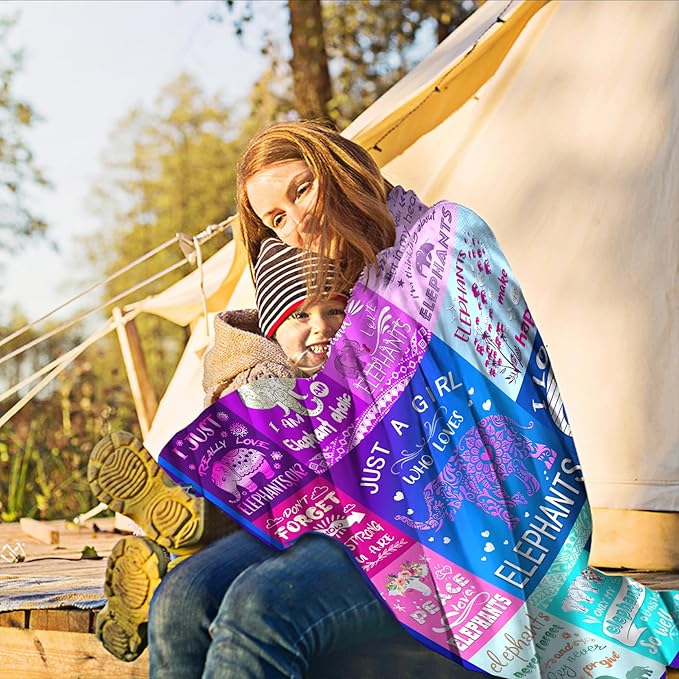 Elephant Blanket Ultra Soft Flannel Throw Blanket Lightweight Cozy Plush Blanket for Elephant Gifts for Lovers 50"X40"