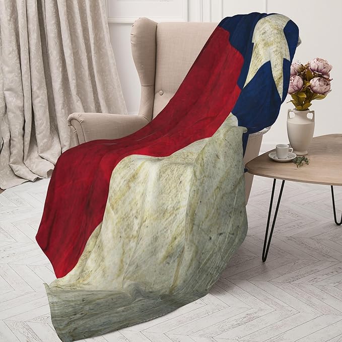 Texas Flag Soft Throw Blanket Flannel Fleece Blankets Warm Cozy Lightweight Fuzzy Blanket for Bed Sofa Couch Home Decor 80"X60"