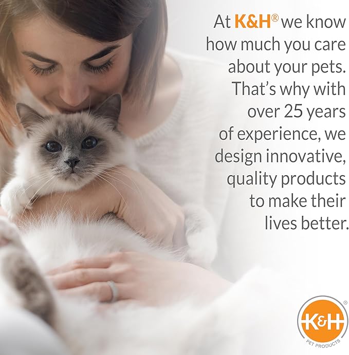K&H Pet Products Thermo-Kitty Bed Heated Cat Bed for Indoor Cats , Electric Warming Bed for Cats and Small Dogs, Washable Thermal Plush Calming Round Pet Bed - Small 16" Sage/Tan