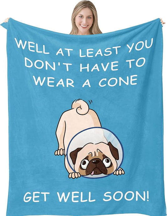 Get Well Gifts for Women & Men, After Surgery Recovery Blanket 60"x80", Sympathy 'Feel Better' Gift, No Cone Needed