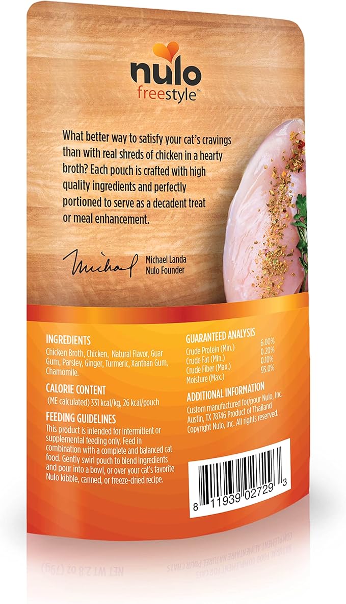 Nulo Freestyle Cat & Kitten Wet Cat Food Broth, Premium All Natural Grain-Free Cat Food Topper with No Added Minerals or Preservatives and High Animal-Based Protein 2.8 Oz (Pack of 24)