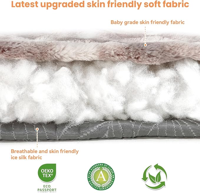 2 in 1 Dog Bed Crate Pad Mat Washable Reversible (Cool & Warm) Soft Fluffy Pet Kennel Beds for Large Medium Small Puppy Cat Sleeping Mattress Machine Wash Dog Cooling Mats (Brown, 24"*17.5"*1.5")