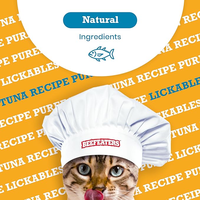 Beefeaters Cat Treats - Tuna Recipe Lickable Puree 1.59oz Case of 12 | Real Cat Food Tuna Treat | No Corn/Soy/Wheat, Sugar-Free | Training Treats