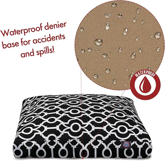 Majestic Pet Athens Black Large Rectangle Pet Bed