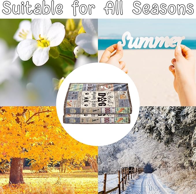 Dog Mom Gifts for Women - Soft Flannel Dog Mom Blanket Gifts for Dogs Lovers Birthday Gift for Dog Moms Best Dogs Mom Ever Throw Blanket for Mother Bed Couch Sofa Home Decor 60x50