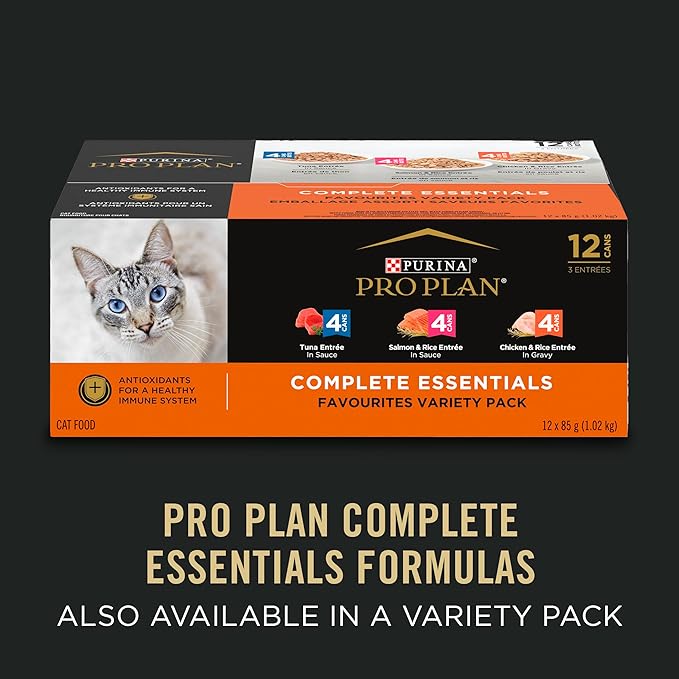 Purina Pro Plan High Protein Wet Cat Food, Complete Essentials Tuna Entree in Sauce - 3 oz. Pull-Top Can - (Pack of 24) 3 oz. Pull-Top Cans