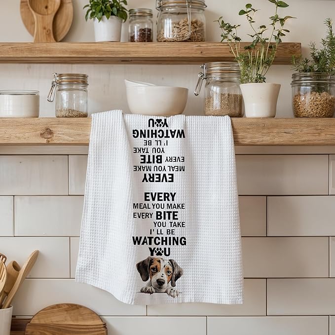 Beagle Lover Gifts,Funny Beagle Dish Towels and Hand Decorative Towels for Kitchen and Bathroom, Every Meal You Make Dog Themed Kitchen Decor, 16x24 Inch