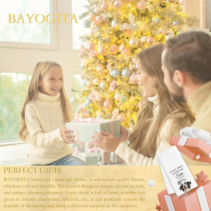 Border Collie Gifts Kitchen Towels Decorative, Border Collie Gifts for Women Dish Tea Towels for Kitchen Drying, Dog Mom Lovers Gifts Hand Towels, 16x24 Inch