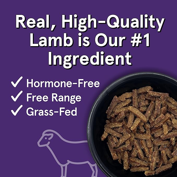Real Meat Air Dried Cat Food & Dog Food w/Real Lamb - 14oz of USA-Crafted Grain-Free Dry Dog & Cat Food Sourced from Hormone-Free, Free-Range, Grass-Fed Lamb - All Natural, High Protein Pet Food