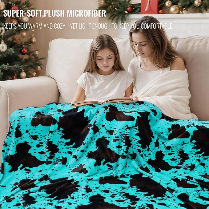 Teal Throw Blanket Fleece Blanket for Couch & Bed Turquoise Luxury Cozy Fuzzy Blankets and Throws Soft Warm Blankets All Season 50x60 inch