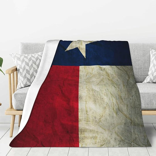 Texas Flag Soft Throw Blanket Flannel Fleece Blankets Warm Cozy Lightweight Fuzzy Blanket for Bed Sofa Couch Home Decor 80"X60"